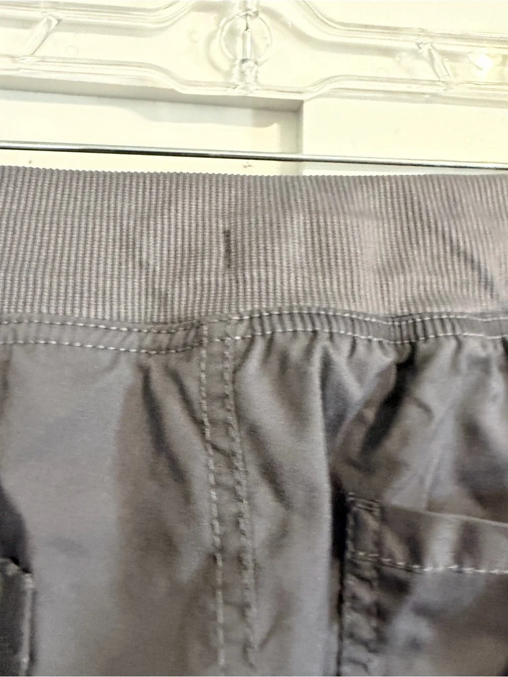 Landau Women's Gray Scrub Top & Jogger Pants with Green Trim